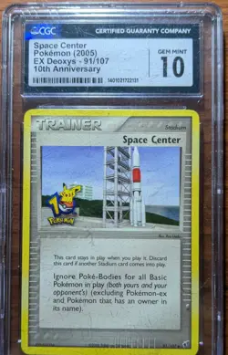 BRAND NEW CERTIFIED GEM MINT 10 POKEMON 2005 SPACE CENTER 10 Yr EX Deoxys 91/107 - Image 2