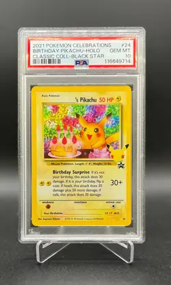 Pokemon Birthday Pikachu #24 - Celebrations 25th Anniversary 2021 PSA 10 GEM MT - Image 1