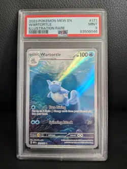 Wartortle Pokemon 2023 171/165 SV:151 PSA 9 Mint Illustration Rare Holo - Image 1