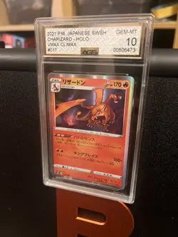 AGS Graded gem mint 10 Charizard Holo VMAX Climax 017/184 Pokemon Japanese 2021 - Image 1