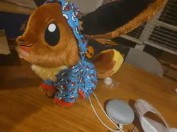 Build A Bear 16” Eevee Pokemon Plush with Pokeball Sleeper Pajamas. Sound WORKS! - Image 2
