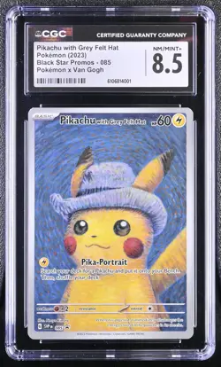 Pokemon Pikachu with Grey Felt Hat Van Gogh Full Art Promo SVP EN 085 CGC 8.5 - Image 1