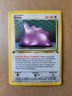 Pokemon TCG Ditto Fossil 3/62 1st Edition Holo Rare Card - Image 1