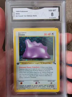 Pokemon TCG Ditto Fossil 3/62 1st Edition Holo Rare Card - Image 1