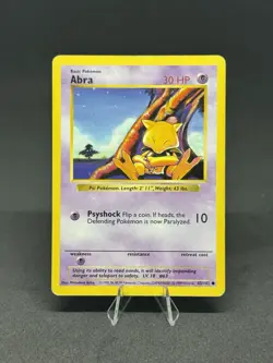 Pokemon TCG Abra Base Set Shadowless 43/102 30 HP Basic Common Regular Card - Image 1