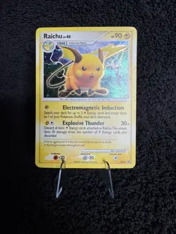 Pokemon TCG Raichu DP21 Pokemon Diamond & Pearl Promo Holo Rare Card LP 2008 - Image 1