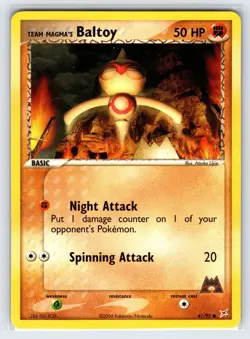 Team Magma's Baltoy 61/95 EX Team Magma Vs. Team Aqua Pokemon Card Common - Nm - Image 1