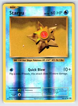 Staryu 30/108 2016 Evolutions Pokemon Card Reverse Holo Common - Nm - Image 1
