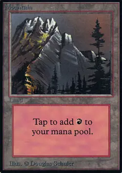 x1 Mountain (A) (Slate) - Alpha MTG Vintage Magic Singles L Lightly Played, Engl - Image 1