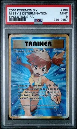 MISTY'S DETERMINATION #108 PSA 9 XY Evolutions Full Art Holo Pokemon MINT - Image 1