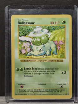 Pokemon TCG Bulbasaur Shadowless Base Set Common Card LP 44/102 - Image 1