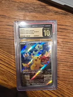 CGC 10 - Pikachu Full Art Promo 001/SV-P Scarlet Violet Japanese Pokemon Card - Image 1