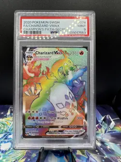 PSA 9 MINT Pokemon Champion Path Secret Rare Rainbow Charizard VMAX 074/073 🔥🔥 - Image 1
