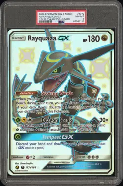 2018 POKEMON SUN & MOON CELESTIAL STORM 177a FULL ART/RAYQUAZA GX PSA 8 - Image 1