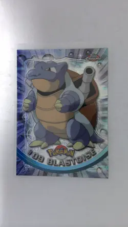 2000 Pokemon Topps Chrome BLASTOISE #09 Base Foil TV Animation Series Light Play - Image 1