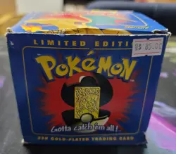 Pokemon CHARIZARD 23k Gold Plated Trading Card Vintage 1999 Burger King Blue Box - Image 1