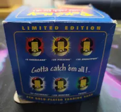 Pokemon CHARIZARD 23k Gold Plated Trading Card Vintage 1999 Burger King Blue Box - Image 3