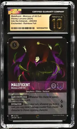 Disney Lorcana GRADED Maleficent Mistress Evil 209 ENC PRISTINE 10 CGC - Image 1