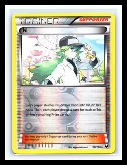 💥 N Trainer # 96/108 Reverse Holo BW Dark Explorers Trainer Pokemon Rare 2012 - Image 1