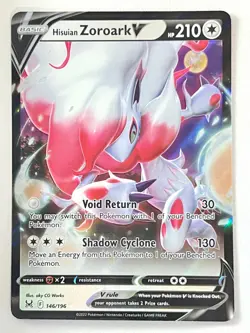 Hisuian Zoroark V 146/196 Ultra Rare Lost Origin Pokemon Pack Fresh Near Mint NM - Image 1