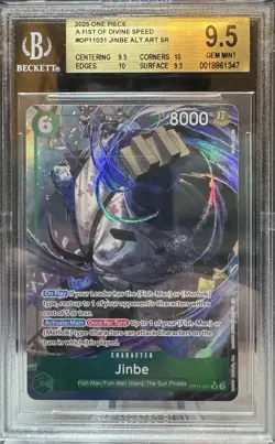 TCG One Piece Jinbe Alt Art SR OP11-031 A Fist of Divine Speed English BGS 9.5 - Image 1
