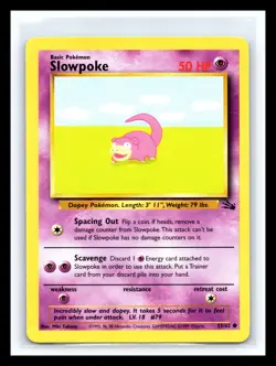 🔥 SLOWPOKE NON HOLO FOIL - 1999 POKEMON TCG VINTAGE CARD # 55/62 - Image 1