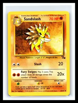 🔥 SANDSLASH FOSSIL NON HOLO FOIL - 1999 POKEMON TCG VINTAGE CARD # 41/62 - Image 1