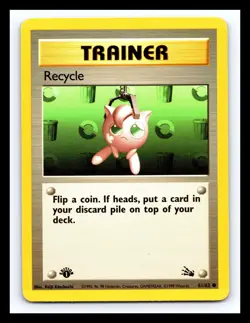 💥 1st Edition Trainer Recycle 61/62 | Fossil Set 1999 | Pokemon Vintage Card - Image 1