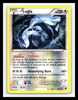 💥 Lugia 78/124 XY Fates Collide Reverse Holo Rare Pokemon Trading Card 2016 - Image 1