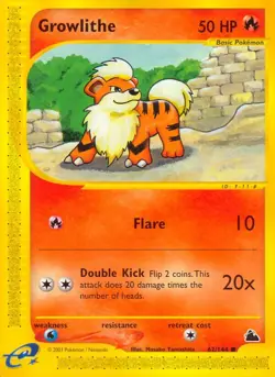 Growlithe 62/144 Common Skyridge Pokemon Card - Image 1