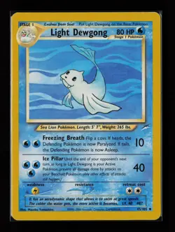 Light Dewgong 45/105 Uncommon Neo Destiny Non Holo Pokemon Card - Image 1