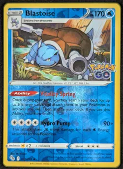Blastoise 2022 Reverse Holo Rare Pokemon Go Card 017/078 (NM) - Image 1