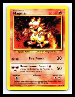 💥 Magmar Pokemon 1999 Base Set Vintage Rare # 36/102 - Image 1
