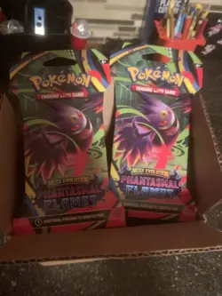 POKEMON TCG MEGA EVOLUTIONS PHANTASMAL FLAMES SLEEVED BOOSTER PACK LOT (32) - Image 2
