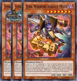 Yugioh! 3x Junk Warrior/Assault Mode BPRO-EN007 Super Rare 1st Ed NM - Image 1