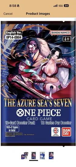 One Piece TCG: Double Pack Set 9 The Azure Sea's Seven - FACTORY SEALED! IN HAND - Image 3