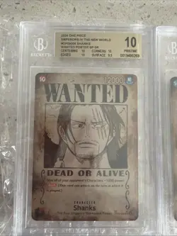 One Piece OP09 Wanted Poster complete set BGS 10 English Luffy Shanks Teach Bugg - Image 2