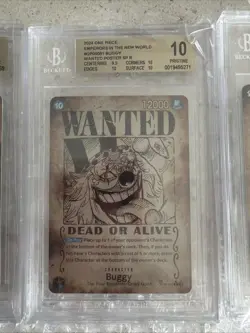 One Piece OP09 Wanted Poster complete set BGS 10 English Luffy Shanks Teach Bugg - Image 3