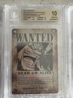 One Piece OP09 Wanted Poster complete set BGS 10 English Luffy Shanks Teach Bugg - Image 4