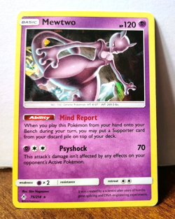 POKEMON MEWTWO 75/214 CRACKED ICE HOLO RARE UNBROKEN BONDS THEME DECK MP - Image 1