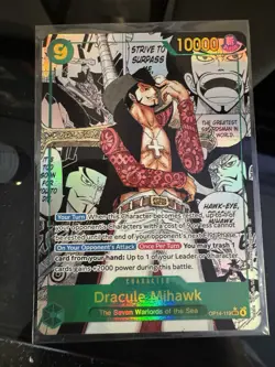 2026 One Piece TCG Dracule Mihawk (Manga) - The Azure Sea’s Seven (OP14) English - Image 1