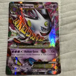 Pokemon Card Holo Mega M Gengar EX Promo XY166 Black star Excellent condition - Image 1