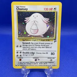 Pokemon TCG Chansey Base Set Holo Unlimited Rare Card 3/102 LP Condition SWIRL - Image 1