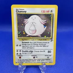 Pokemon TCG Chansey Base Set Holo Unlimited Rare Card 3/102 LP Condition SWIRL - Image 4