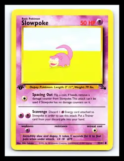 💥 Slowpoke 1st Edition Stamp Non Holo Pokemon - TCG 1999 Set Vintage # 55/62 - Image 1