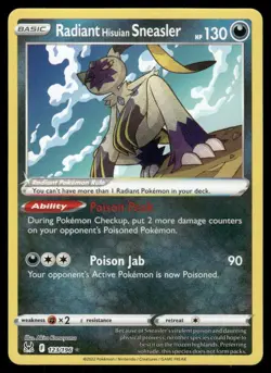 Pokemon Cards Radiant Hisuian Sneasler 123/196 Lost Origin Radiant Rare NM - Image 1
