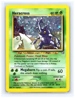 💥 Heracross Neo Genesis 6/111 Holo Rare 2000 Pokemon Vintage Card - Image 1