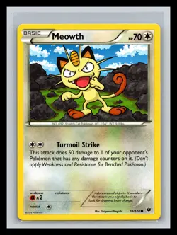 🔥 MEOWTH NON HOLO FOIL - 2016 POKEMON TCG CARD # 74/124 - Image 1