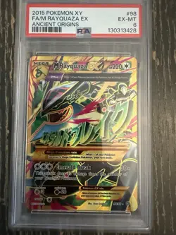 Pokemon XY Mega Rayquaza EX 2015 Ancient Origins Card 98/98 PSA 6 - Image 1
