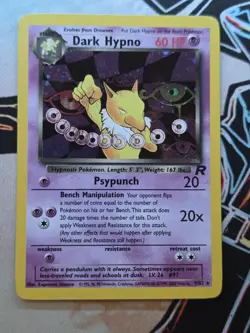 2000 Pokemon TCG Team Rocket Dark Hypno Holo Rare English 9/82 Swirl - Image 1